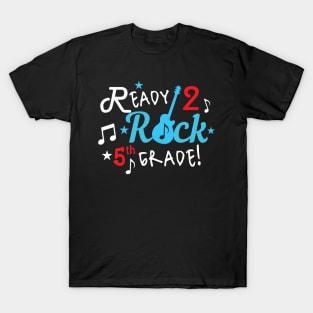 Ready To Rock 5Th Grade Guitar Theme Boy Gift T-Shirt